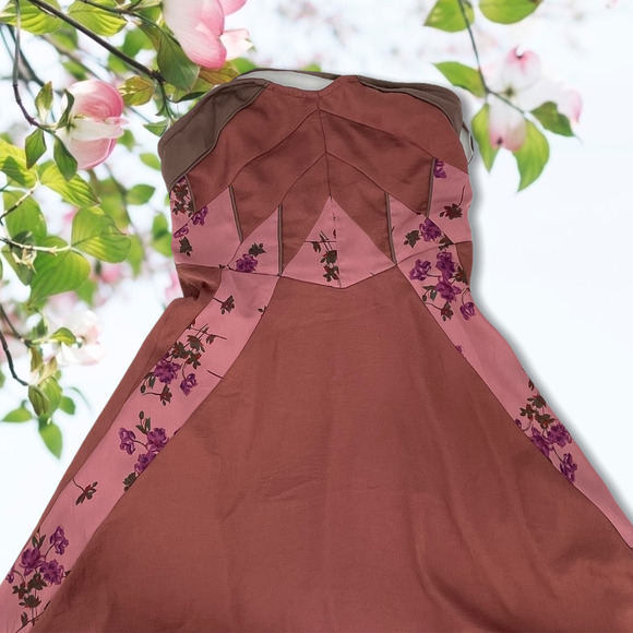 Free People Spaghetti Adjustable Strap Hi-Low Patchwork Dress Size 6 - Picture 3 of 7